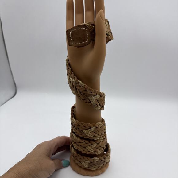 Leather & Twine Woven Brown Belt Made in India Sz Medium - Picture 4 of 9